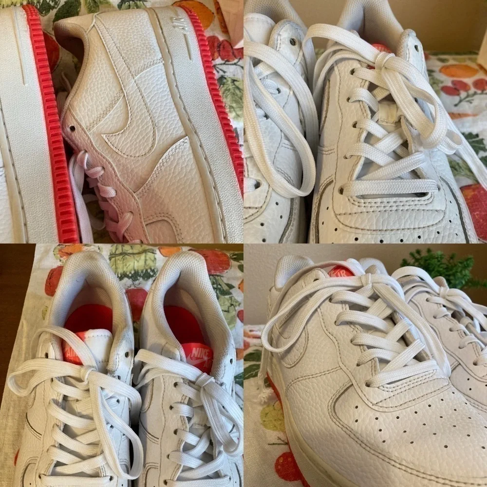 Nike hot pink and white Racer Air Force Ones size 7